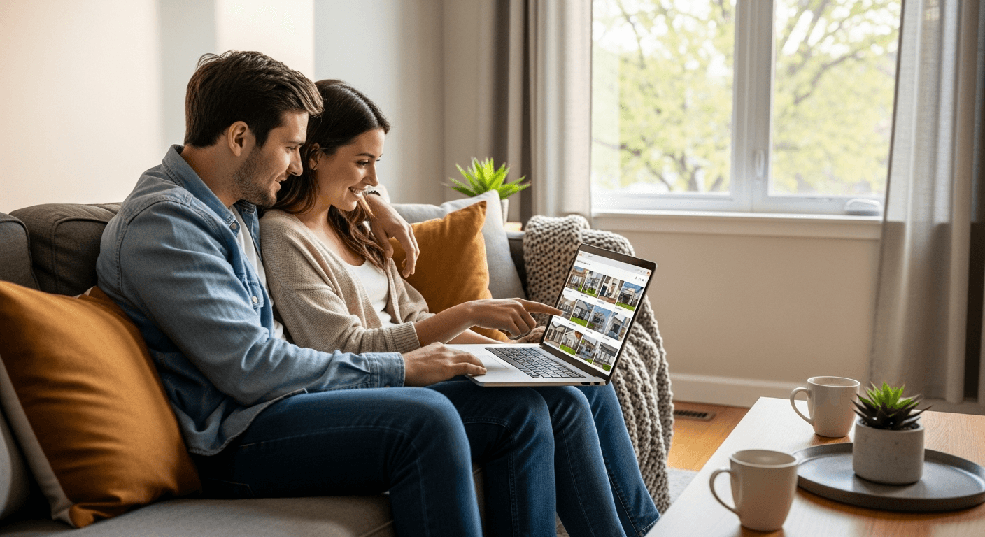 Couple planning their property purchase